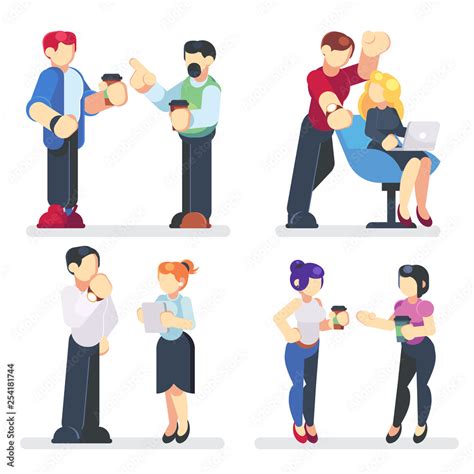 Business characters collection. Talking colleagues, business ...