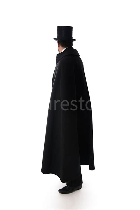 Figurestock A Victorian Man In A Hat And Cloak Shot From Eye Level