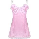 Amazon Yeahdor Adult Mens Baby Doll Sissy Crossdressing Lingerie Dresses Silky Satin