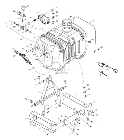 Agri Fab LP22886 45 Gal Deluxe 3 Point Sprayer Parts Diagram For Parts List