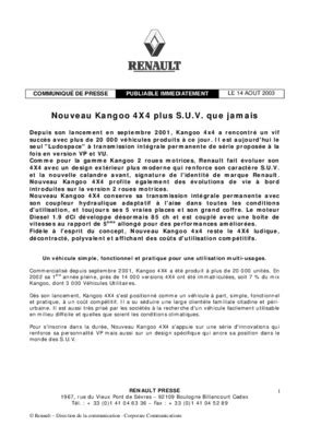 Revue Technique Kangoo 1 9dci 4x4 Pdf Notice Manuel D Utilisation