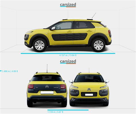 Citroën C4 Cactus 2014 2017 Dimensions Side View