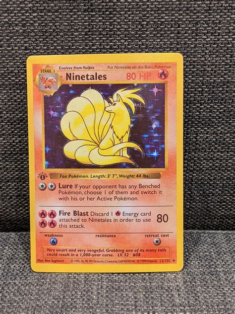 Holo 12102 Ninetales 1st Edition Base Set Shadowless Etsy