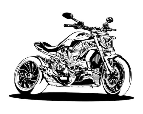 Premium Vector Black And White Motorcycle Superbike Vector Illustration