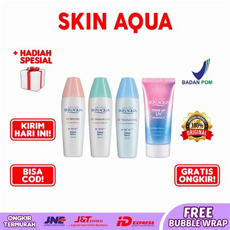 Jual SKIN AQUA Moist Milk SPF 50 Moist Gel SPF 30 Tone Up UV Essence