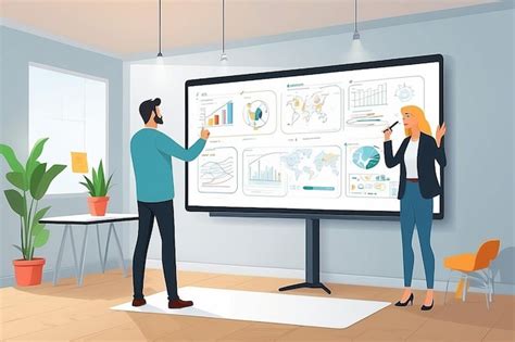 Premium Photo | Interactive Whiteboard Digital Collaboration Vector Scene