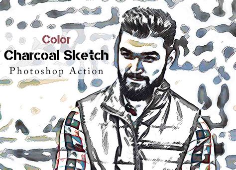 Color Charcoal Sketch Photoshop Action FilterGrade