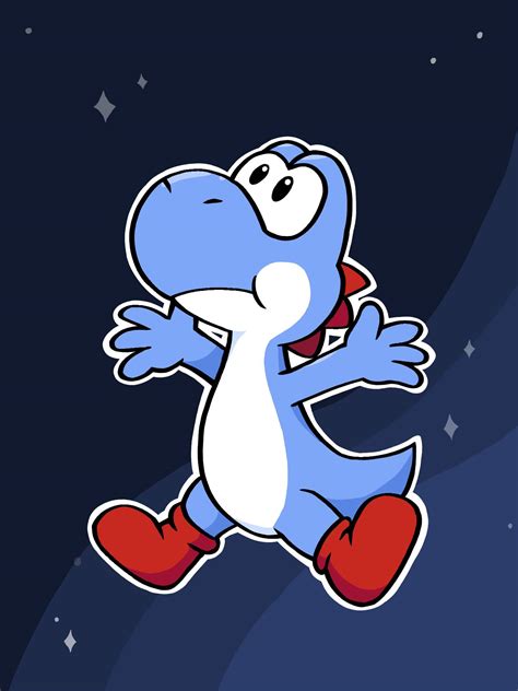 Blue Yoshi by FiteDragon on DeviantArt