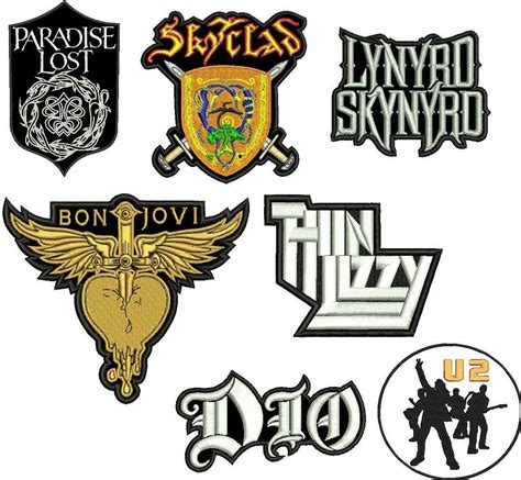 Ponto1 Bordados Logos De Bandas Rock Medidas Aproximadas De 8cm Mas
