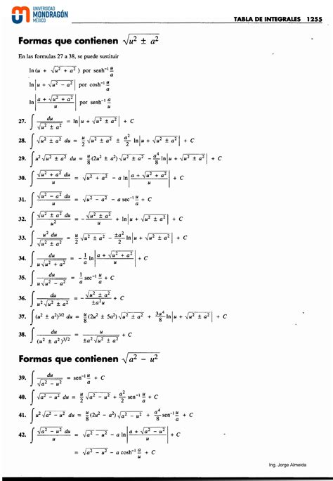 Solution Formulario Calculo Integral Studypool