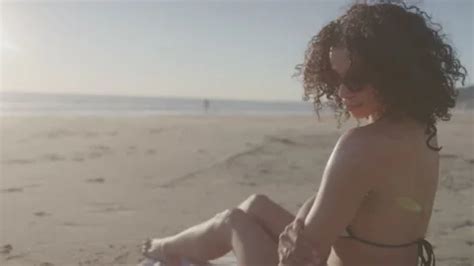 Woman In Sunglasses And A Bikini Applyin Stock Video Pond