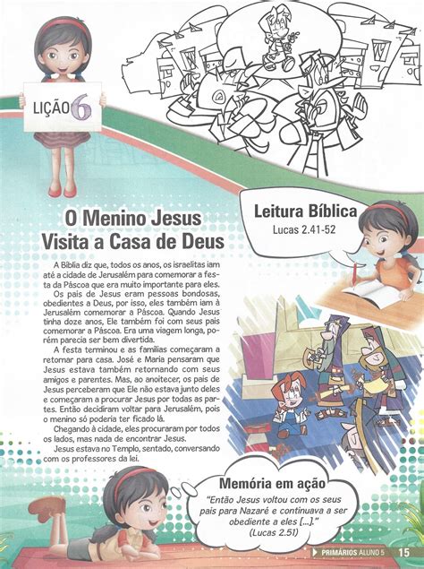 Pequeninos de Jesus Lição 06 O menino Jesus Visita a Casa de Deus