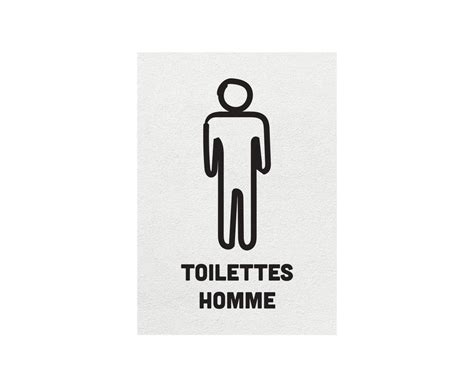 Sticker Autocollant Toilettes Homme Format A Fond Blanc Panneaux