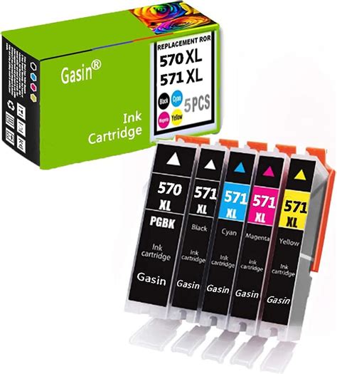 Amazon Gasin PGI 570XL CLI 571XL Ink Cartridge 5 Pack Replacement