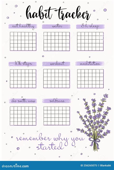 Monthly Habit Tracker Printable Template Routine Tracker A4 A5