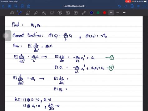 SOLVED Determine The Equations Of The Elastic Curve For The Shaft