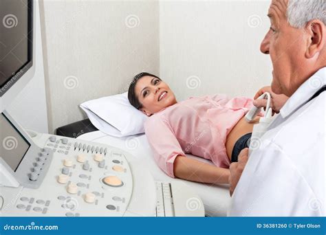 Female Going Through Abdomen Ultrasound Stock Photo Image Of Indian