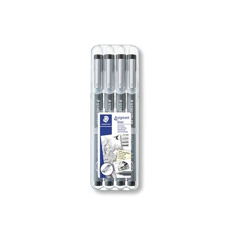 STAEDTLER Pigment Liner 308 4er Etui Fineliner