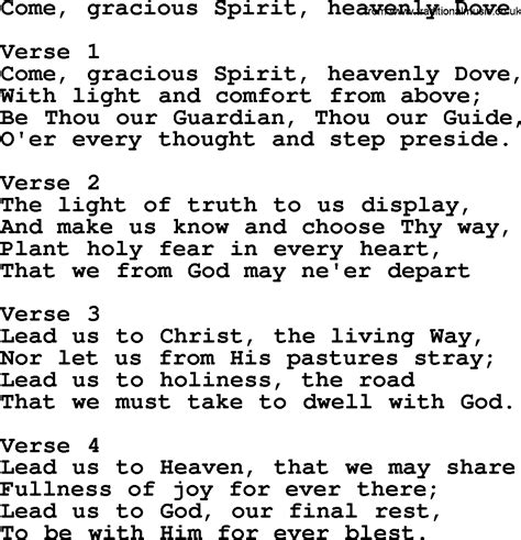 Come Gracious Spirit Heavenly Dove Apostolic And Pentecostal Hymns