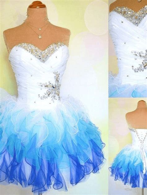 Sweetheart Colorful Crystal Beaded Ruffles Organza Short Prom Dress