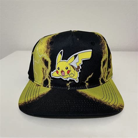 Bioworld Pokemon Pikachu Adjustable Snapback Hat Yell Gem