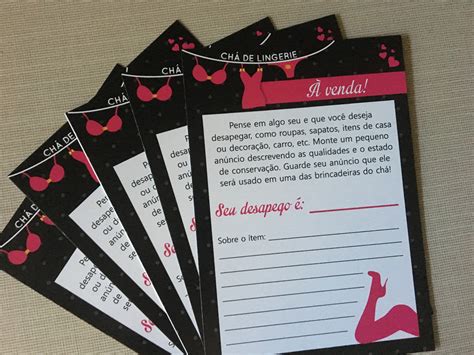 Kit de Brincadeiras Chá de Lingerie Preto e Pink Elo7