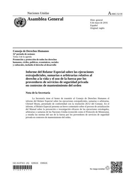 PDF Informe Del Relator Especial Sobre Las Ejecuciones DOKUMEN TIPS