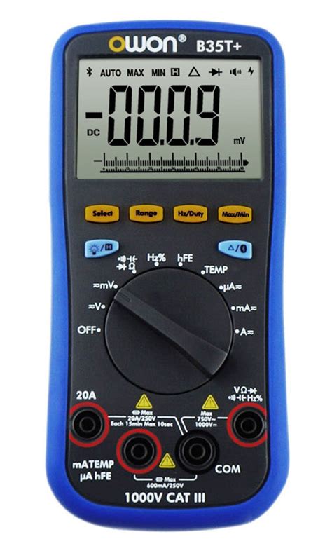 OWON B35T Multimeter With Bluetooth Connected Crib