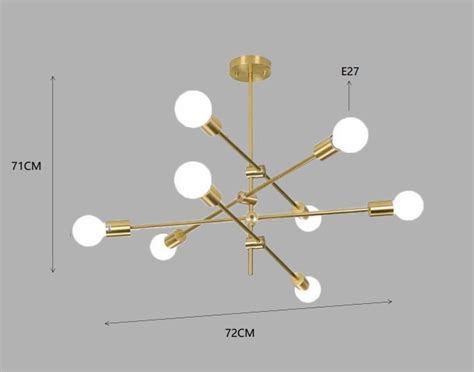 Pendente Lustre Dourado 8 Braços Circuit Articulável Sputnik