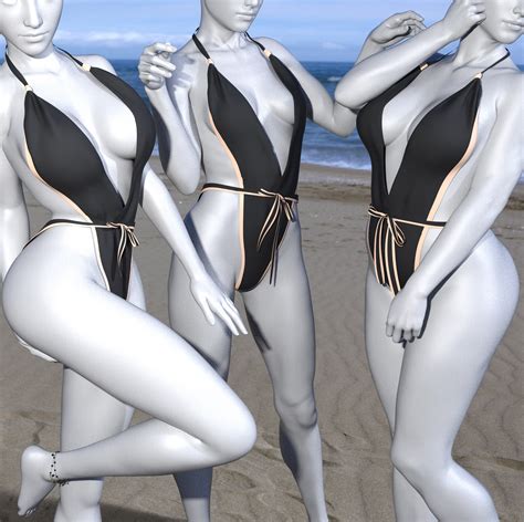 One Piece Bikini With Anklet 3D Figure Assets Fefecoolyellow