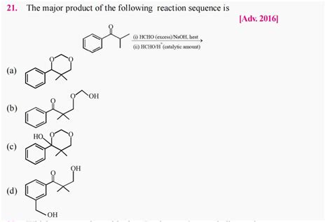 21 The Major Product Of The Following Reaction Sequence Is Adv 2016