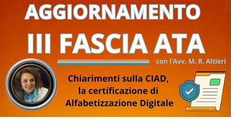 Personale ATA III Fascia E CIAD Quali Sono Le Certificazioni Valide