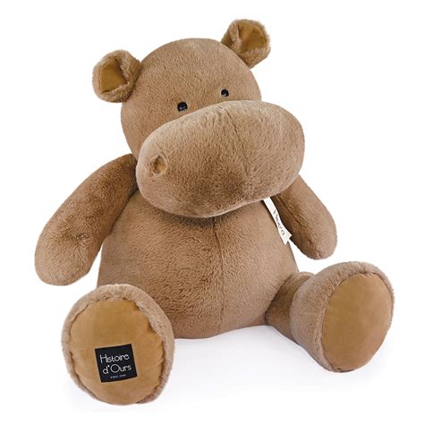 Superbe peluche hippopotame marron clair à offrir