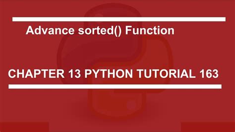 Advance Sorted Function Python Tutorial 163 Youtube