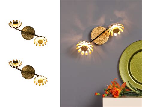 Schwenkbare Blumen Design Deckenlampen Aus Metall Blattgold Meine