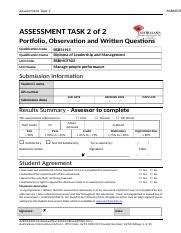 Docx Assessment Task Bsbmgt Assessment Task Of Portfolio