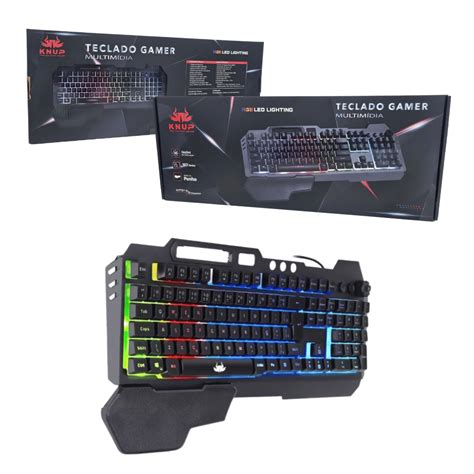 Teclado Gamer Semi Mecânico LED c Fio Knup KP TE105 Knup