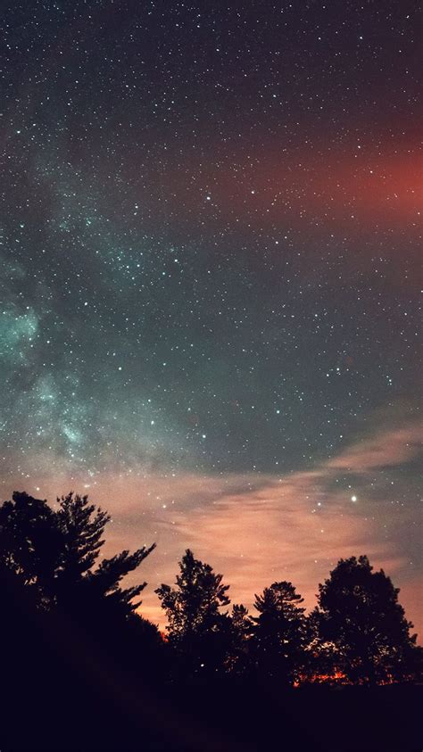 Gambar Aesthetic Langit Malam Latar Belakang Langit Meteor Penuh