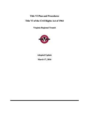 Fillable Online Title Vi Plan And Procedures Title Vi Of The Civil