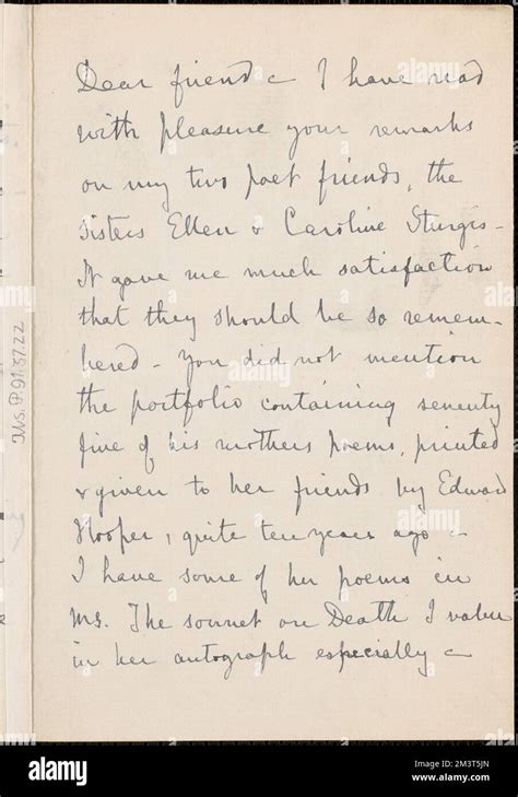 Sarah Freeman Clarke Autograph Letter Signed To Thomas Wentworth
