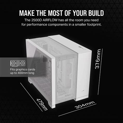 Corsair Cc 9011264 Ww 2500d Airflow Tempered Glass White Micro Atx Dual Chamber Mid Tower