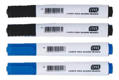 Kit 04 Canetas Lyke P Lousa Quadro Branco 2 Preta 2 Azul MercadoLivre