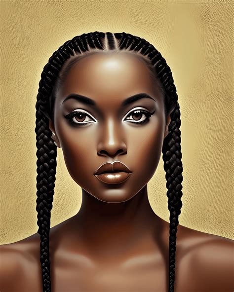 Pretty Black Woman With Braids · Creative Fabrica