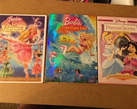 Lot Of 3 Dvds Barbie In A Mermaid Tale 12 Dancing Princesses Princess