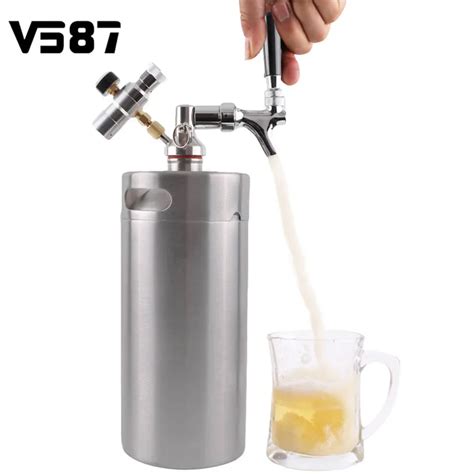 Stainless Steel 4l2l Beer Mini Keg Homebrew Keg Mini Air Pressure