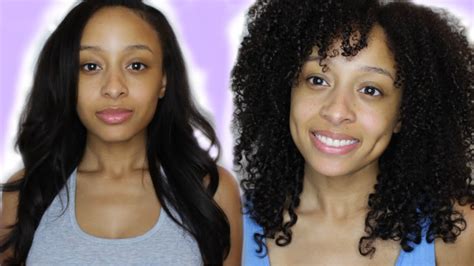 Straight To Curly Hair Routine No Heat Damage Youtube