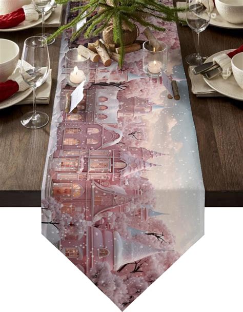 Amazon Pink Christmas Cotton And Linen Triangle Table Runners 90