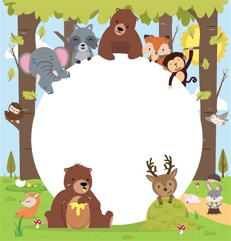 Animals woodland forest with copy space 12626556 Vector Art at Vecteezy