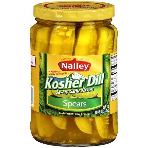 Nalley Dairy-Free Kosher Dill Pickle Spears, Savory Garlic Flavor, Mild