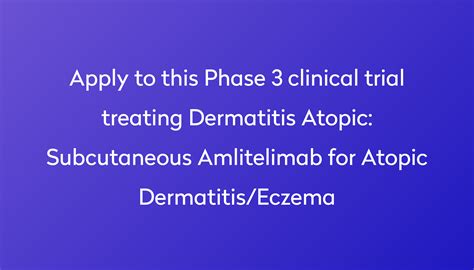 Subcutaneous Amlitelimab For Atopic Dermatitis Eczema Clinical Trial 2024 Power